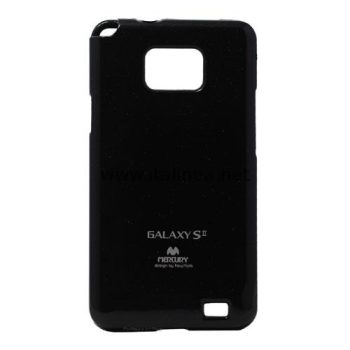 Силиконов калъф Jelly Mercury Samsung i9100 Galaxy S2 - черен брокат