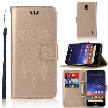 Калъф / book type / Nokia 2.2 - gold dreamcatcher