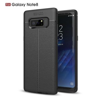 Силиконов гръб Litchi Samsung Galaxy Note 8 - черен