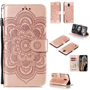 Калъф / book type / Nokia 1.3 - rose-gold мандала