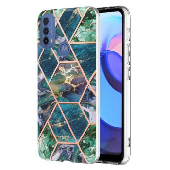 Силиконов калъф гръб Rose-Gold Electro Case Motorola Moto E20 / Moto E40 - тюркоаз мрамор