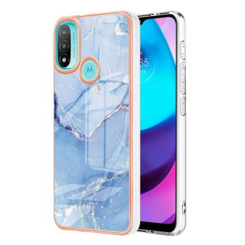 Силиконов калъф гръб Rose-Gold Electro Case Motorola Moto E20 / Moto E40 - син мрамор