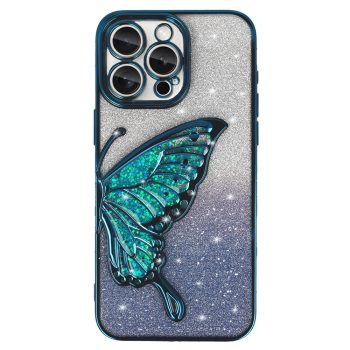 Силиконов калъф гръб Butterfly Water Case iPhone 15 Pro Max - син