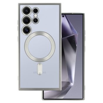 Силиконов калъф гръб Metallic Magsafe Case Samsung Galaxy S24 Ultra - сребрист